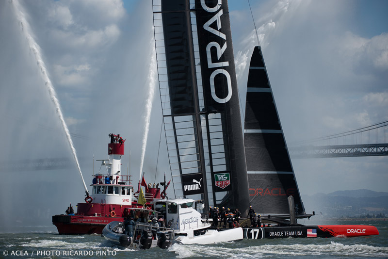 Oracle Team USA defends the America's Cup.  Image:©2013 ACEA/Photo: Ricardo Pinto