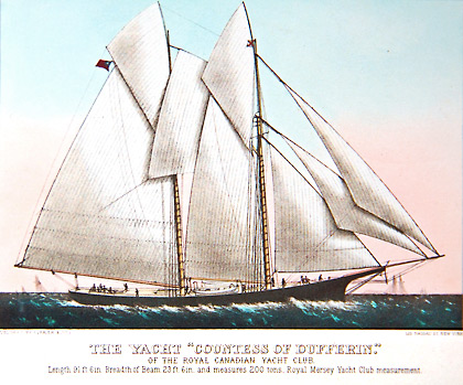 Countess of Dufferin shown in a Currier & Ives Print.
