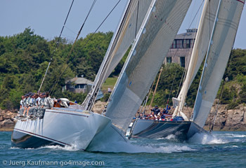J-Class yachts Ranger and Velsheda Racing in Newport, RI. Photo copyright Daniel Forster go4image.com