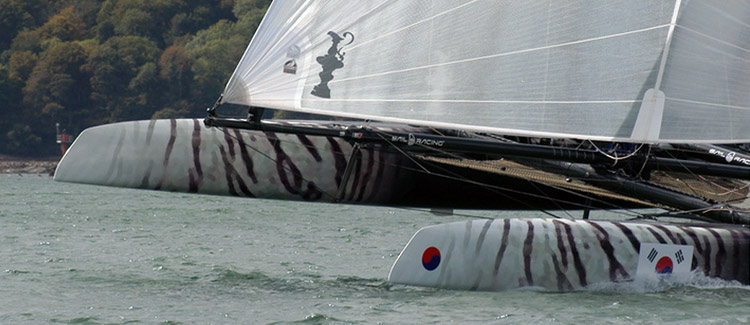 The White Tiger is officially in for the 2013 America's Cup.  Photo:2011 CupInfo.com