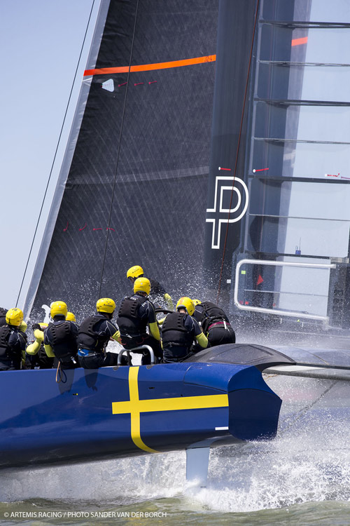  Artemis AC72 yacht Big Blue. Photo:2013 Sander van der Borch/Artemis Racing