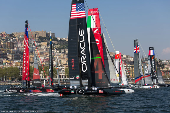   Fleet Racing underway in Naples. Photo:2013 ACEA/Gilles Martin-Raget